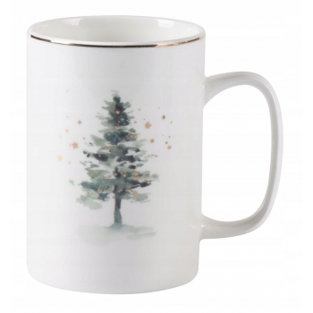 Kubek Prosty Świąteczny Misty Forest 300ml Choinka
