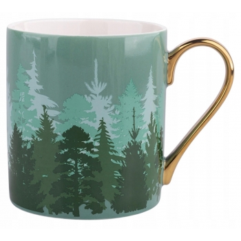 Kubek Misty Forest Ze Złotym Uchem 300 Ml Zielony