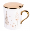 Kubek 240ml Z Pokrywką I Łyżeczką Tree Gift Biały