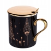 Kubek 240ml Z Pokrywką I Łyżeczką Tree Gift Czarny