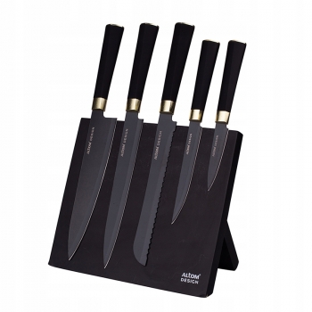 Komplet 5 Noży Non Stick Na Czarnym Stojaku Altom
