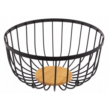 Kosz Metalowy Druciany Loft Scandi Drewno