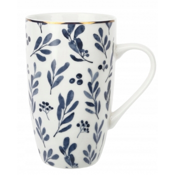 Kubek Porcelanowy 400 Ml Bluish Listki Ravi