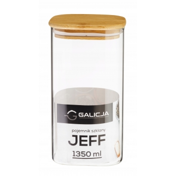 Pojemnik Szklany Z Bambusową Pokrywą Jeff 1350ml