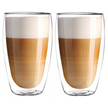 Szklanki Termiczne Latte 2szt 380ml Z Łyżeczkami