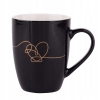 Love Kubek Porcelanowy Baryłka 300ml Czarny Serca