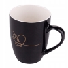 Love Kubek Porcelanowy Baryłka 300ml Czarny Serca