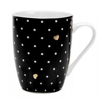 Kubek Porcelanowy Czarny Mistery 300 Ml Kropeczki