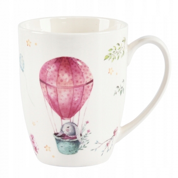 Pastelowa Wiosna Kubek Porcelanowy 300ml Zajączki