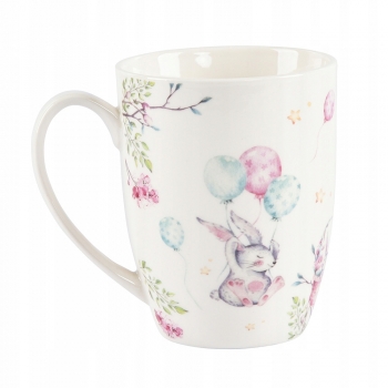 Pastelowa Wiosna Kubek Porcelanowy 300ml Zajączki