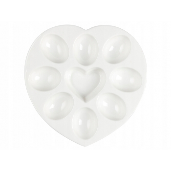 Półmisek Talerz Porcelanowy Do Jajek Serce 20 Cm