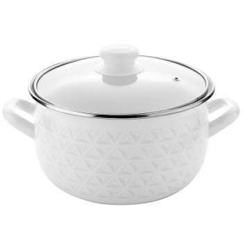 Garnek Emaliowany Pyza Diamond Biały 22cm 5,3l