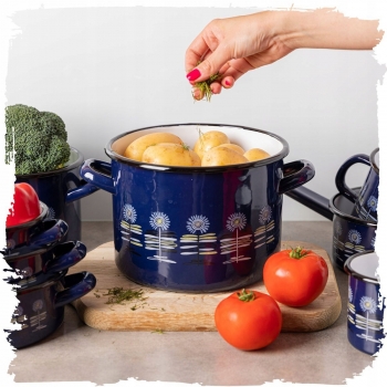 Garnek Emaliowany Polino Granat 16cm 2,5l Florina