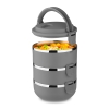 Termos Obiadowy Pojemnik Na Obiad 3 Części Szary