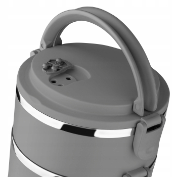 Termos Obiadowy Pojemnik Na Obiad 3 Części Szary