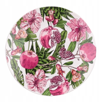 Talerz Deserowy Porcelanowy Hibiskus Owoce 20cm