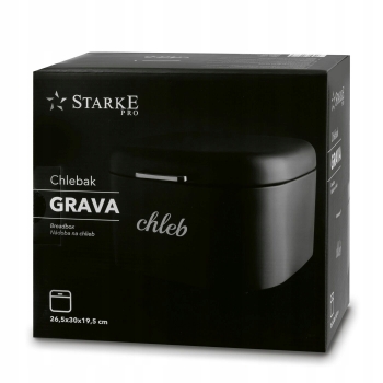 Chlebak Czarny Matowy Starke Grava 26,5x30x19,5 Cm