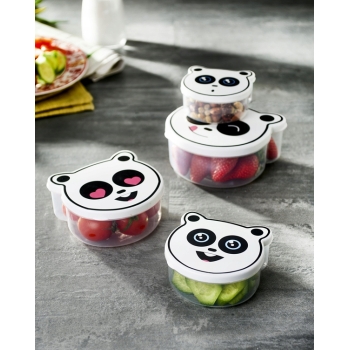 Zestaw Pojemniki Śniadaniowe Lunchbox 4 Szt Panda