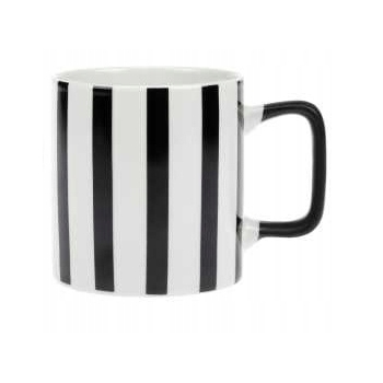 Kubek Porcelanowy 350ml Fashion Czarne Pasy