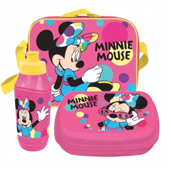 Disney Myszka Minnie Torba Z Bidonem I Pojemnikiem