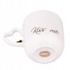 Biały Kubek 400ml Ze Złotym Serduszkiem Kiss Me