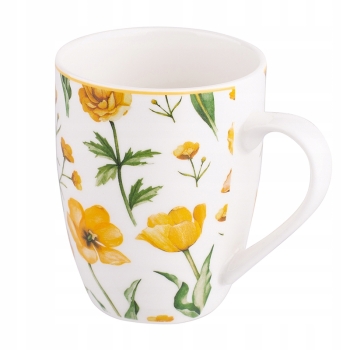 Kubek Porcelanowy 300ml Floral Kwiatki Żółte