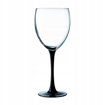Kieliszki Do Wina 250ml Czarna Nóżka Domino Lumina