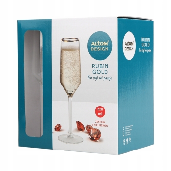 Kieliszki Do Szampana 6szt 220ml Rubin Gold
