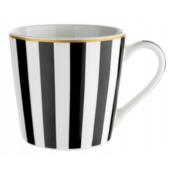 Kubek Porcelanowy 400ml Geometric Czarne Paski