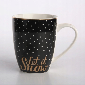 Kubek Świąteczny Zimowy Let It Snow Czarny 340ml