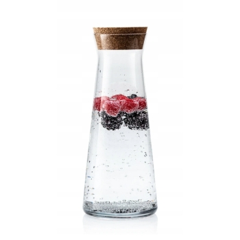 Szklana karafka do wody z naturalnym korkiem 1l