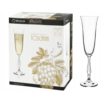 Kieliszki do szampana Bohemia Toscania 190ml