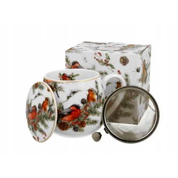 Kubek z zaparzaczem 430 świąteczny Christmas Birds