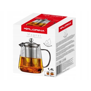 Dzbanek z metalowym filtrem szklany Magnat 1,4l Florina