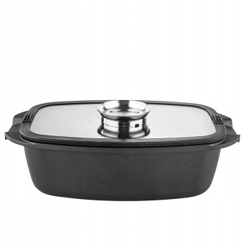 Brytfanna prostokątna z pokrywą Valdinox Impact 5,7l na indukcję gaz