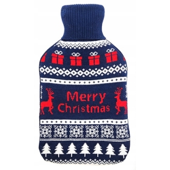 Termofor w sweterku zimowy 2l Merry Christmas granatowy