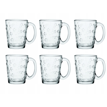 Zestaw kubków szklanki zimowe 300ml Gwiazdka 6szt