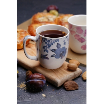 Kubek porcelanowy 350ml Fiore Ravi Kwiaty niebieskie