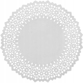 Serwetki dekoracyjne na tort okrągłe białe 25 cm 12 szt papierowe