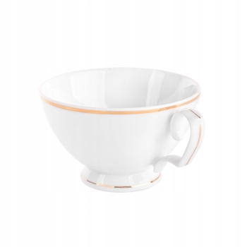 Filiżanka Mariapaula szeroka biała złota linia 220ml
