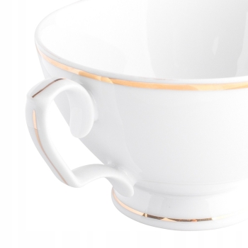 Filiżanka Mariapaula szeroka biała złota linia 220ml