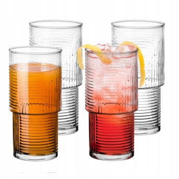 Zestaw 6 szklanek wysokich do napojów drinków Helen 400 ml