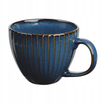 Filiżanka porcelanowa 450ml Retro Reactive stripes granatowa