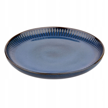 Talerz porcelanowy obiadowy 26 cm Retro Reactive stripes granatowy