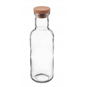 Butelka szklana karafka z korkiem 1000ml Capri gładka