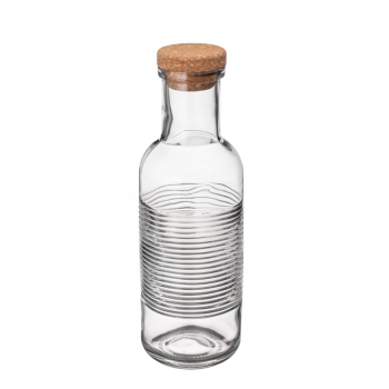 Butelka szklana karafka z korkiem 1000ml Capri prążki
