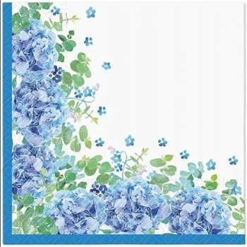 Serwetki papierowe 20szt kolorowe kwiaty Blue Meadow 33x33 cm