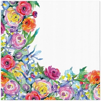 Serwetki papierowe 20szt kolorowe kwiaty Painted Rose 33x33 cm