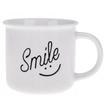 Kubek porcelanowy Happy 360ml Ravi biały Smile :)