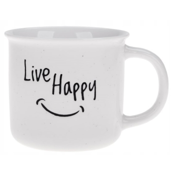 Kubek porcelanowy Happy 360ml Ravi biały Live Happy